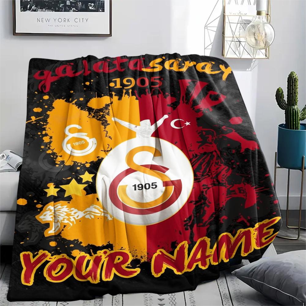1PC Custom Name Galatasaray Patterned Flannel Blanket Suitable For All Seasons for Home Decor Warmth and Comfort Gifts Holiday Present