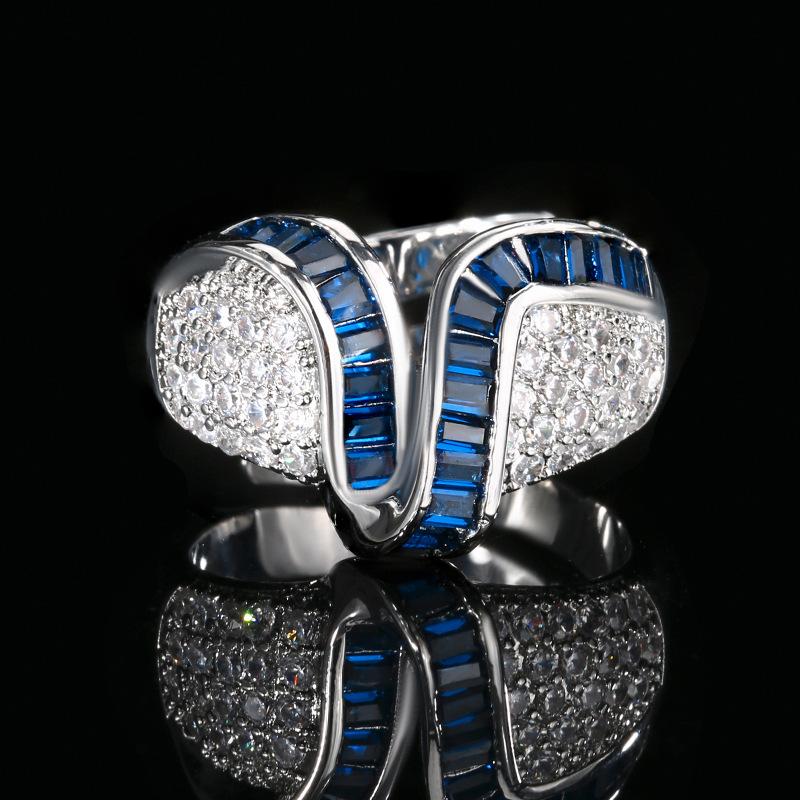 Осенне-зимние украшения Медное основание с золотым покрытием Имитация сокровища Кольцо Ретро стиль Кольцо с бриллиантом