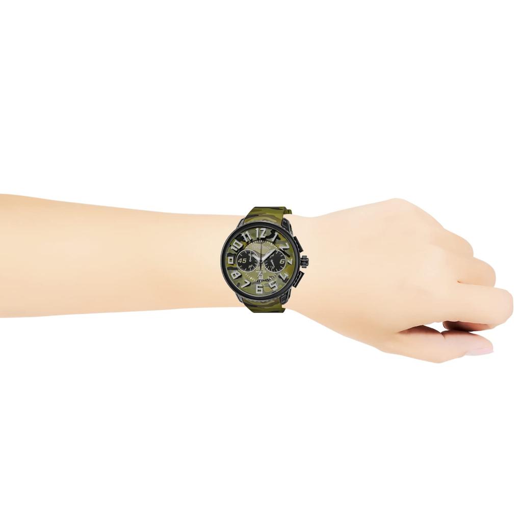 Gulliver Round CAMO Ограниченная серия Нержавеющая сталь Минеральное Стекло Кварц Хаки [Tendence] Часы, 51мм, 51мм, Сталь/Нейлон Циферблат, Стекло, Механизм,
