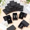 24pcs Kraft Paper Cardboard Jewelry Boxes Ring Box Rectangle Black 8.7x5.5x2.8cm