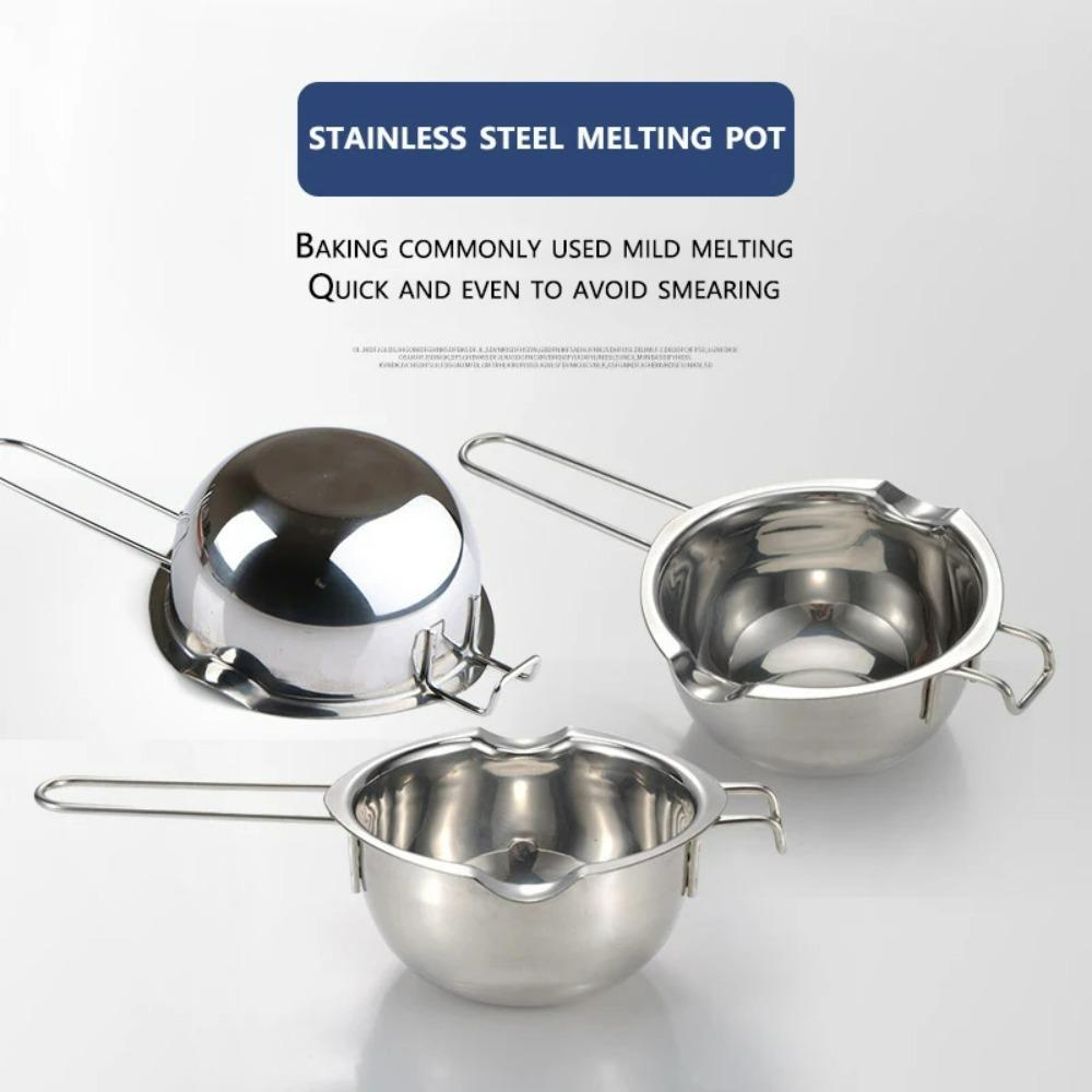 Stainless Steel Wax Melting Pot Long Handle Aromatherapy Candle Soap Chocolate Butter Handmade Soap Making Process Tool