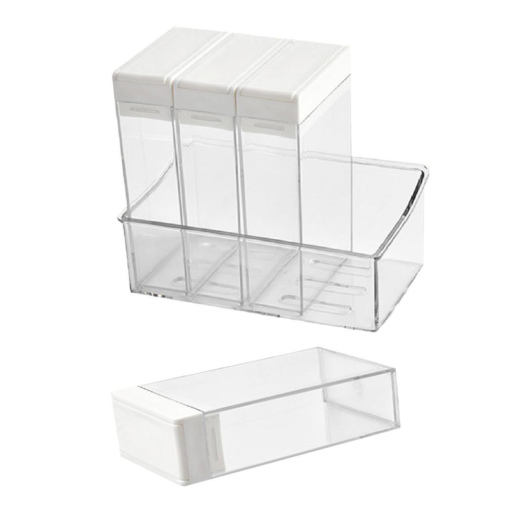 4 шт. коробка для приправ, плотно запечатанная, прозрачная, соль, сахар, контейнер для приправ, кухонный органайзер для специй