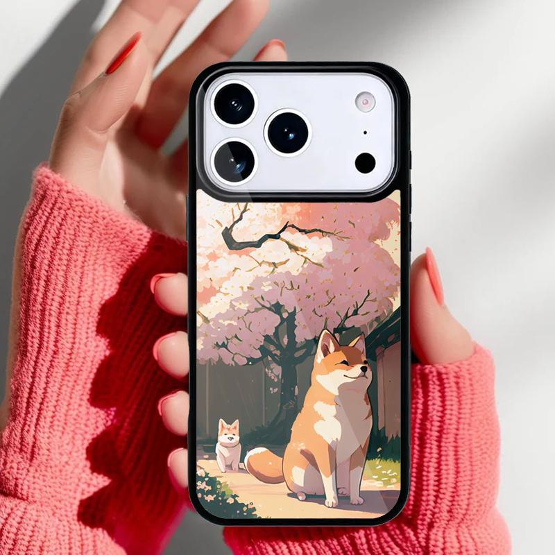 Милый Мультяшный Чехол для Телефона Shiba Inu для iPhone 17 Air 16e 15 14 13 Pro Max Задняя Крышка для 12 11 Pro Coque