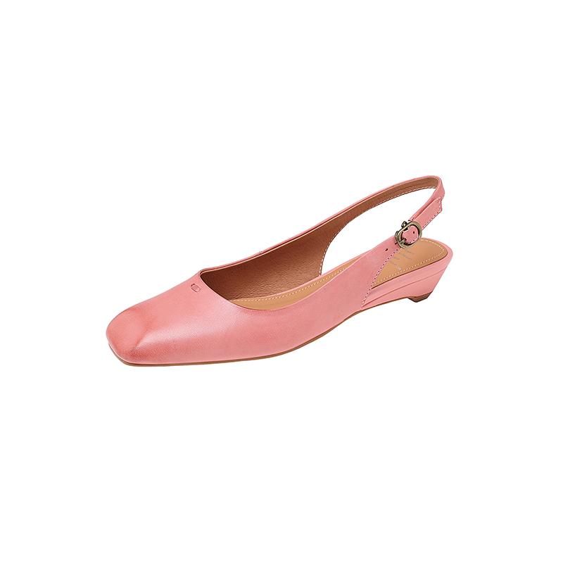 Модные новые летние сандалии из натуральной кожи, сандалии с квадратным носком для женщин, на низком каблуке, модные ретро сандалии с закрытым носком, женская обувь