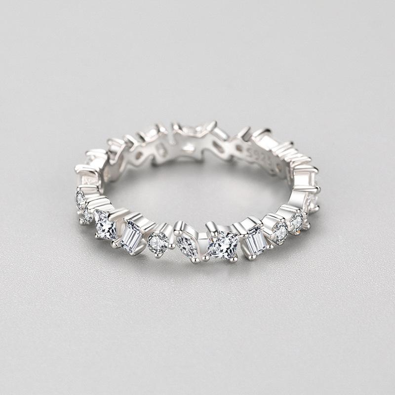 Tancise Classic 925 Sterling Silver Zircon Ring Ladies Jewelry Wedding Promise Party Gift