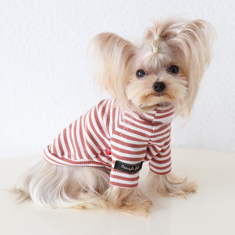 Petstyle 2024 Осень/Зима Рубашка с высоким воротником в рубчик с лацканами и рукавами-крылышками с кошачьим принтом