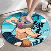 Classic Japanese-style cartoon Demon Slayer round rug, home soft decorative anti-slip yoga mat and chair mat, outdoor floor mat carpet K35