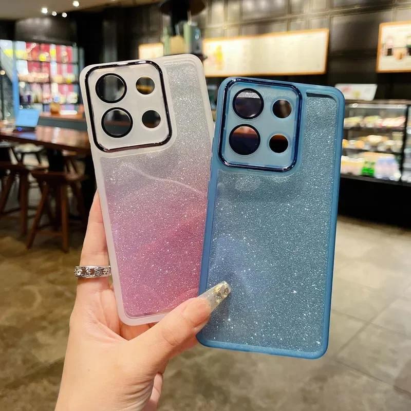 Силиконовый чехол с градиентным блеском для Redmi Note 13 12 11 10 Pro 9s Redmi 13C 12C 12 10 10C 10A 9 9C 9A Xiaomi 11 12 13 Pro POCO X3 X6 Pro M4 Pro