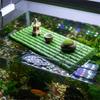 Chinese Zen Style Floating Bamboo Raft Ornament No Fading Realistic Aquarium Bamboo Mat Handmade Smooth