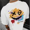 New Summer Men's Fashion T-shirt Ghost Face Graffiti Printed Men's T-shirt Top