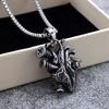 Vintage Stainless Steel Men's Screw Heart Pendant Gothic Punk Necklace