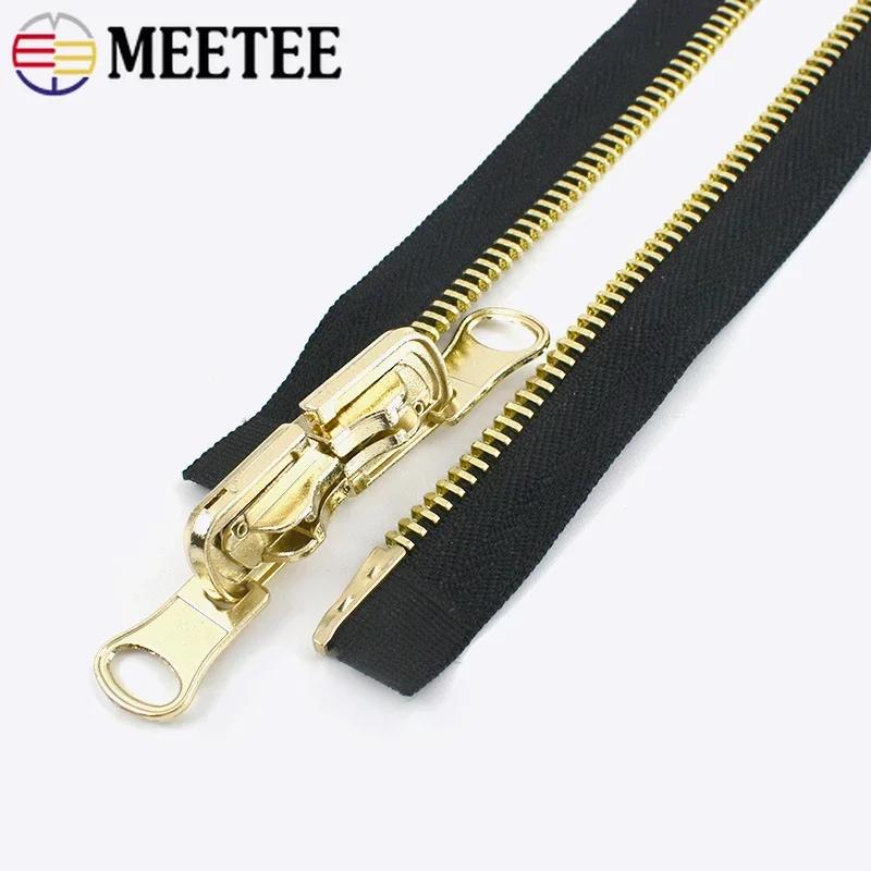 Meetee 5# 8# 70-100см Разъемная Металлическая Молния Собачка Двусторонняя Реверсивная Молнии Куртка Шитье Молнии Аксессуары для Ремонта