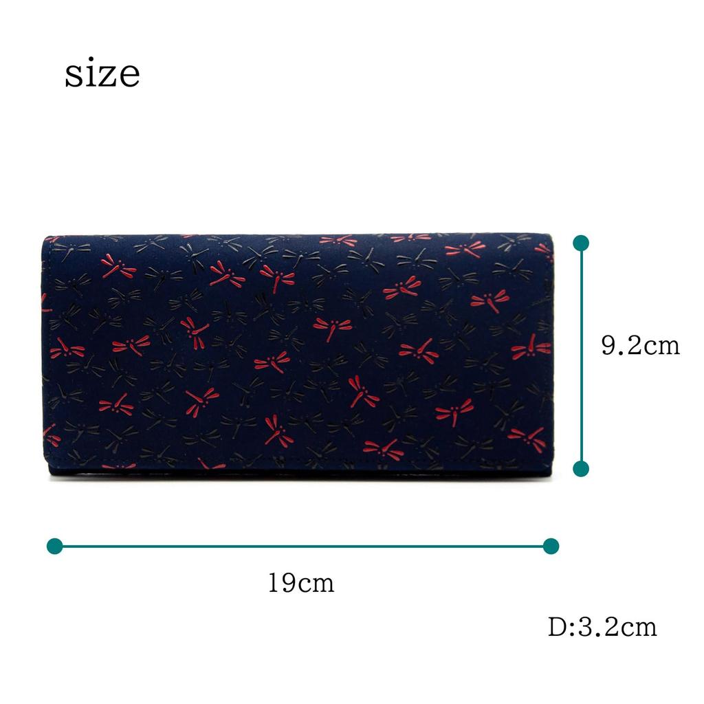 Indenya Inden Длинный кошелек Nagomi Стрекоза Традиционное ремесло Косю Инден Оленья кожа Лак Оригинальный бренд [Indenya] (№7520)