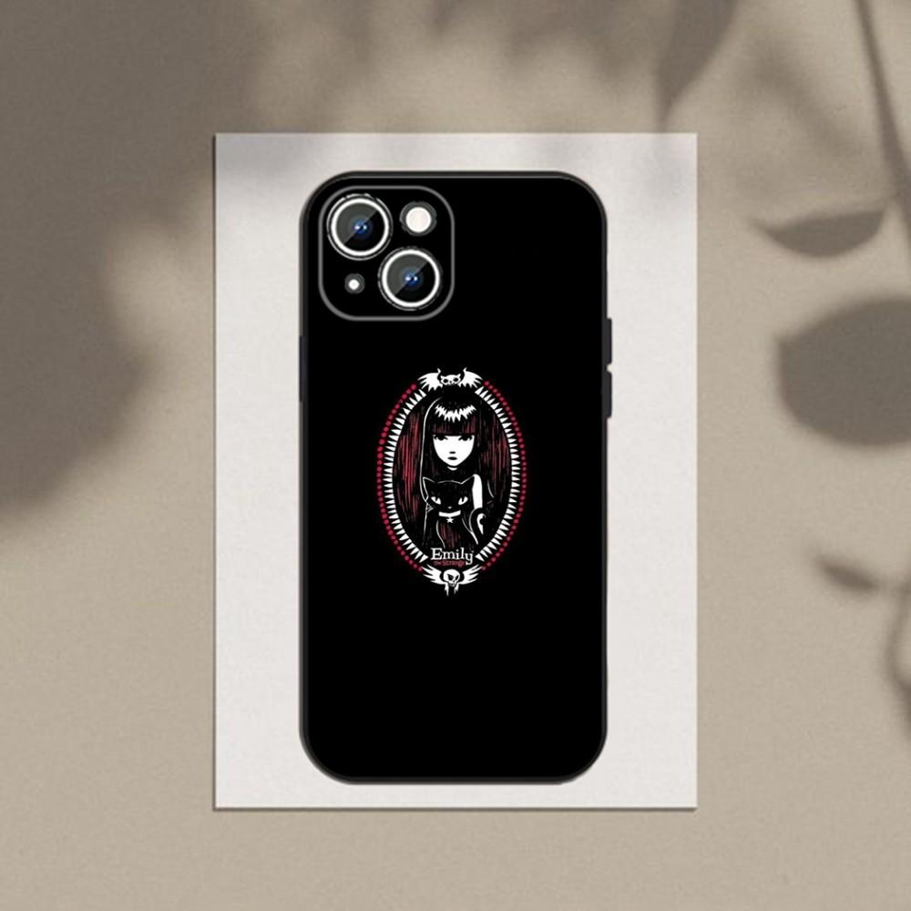 Чехол для телефона E-Emily The Strange для Apple iPhone 15,14,13,12,11,XS,XR,X,8,7,Pro,Max,Plus,mini Силиконовый Черный Чехол
