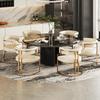 Metal Legs Dining Chairs Modern Luxury Armrest Balcony Dining Chairs Luxury Living Room Home Furniture