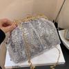 2025 New Temperament Light Luxury Celebrity Holding Dinner Bag Trendy Fashion High Sense Sequined Chain Messenger Bag