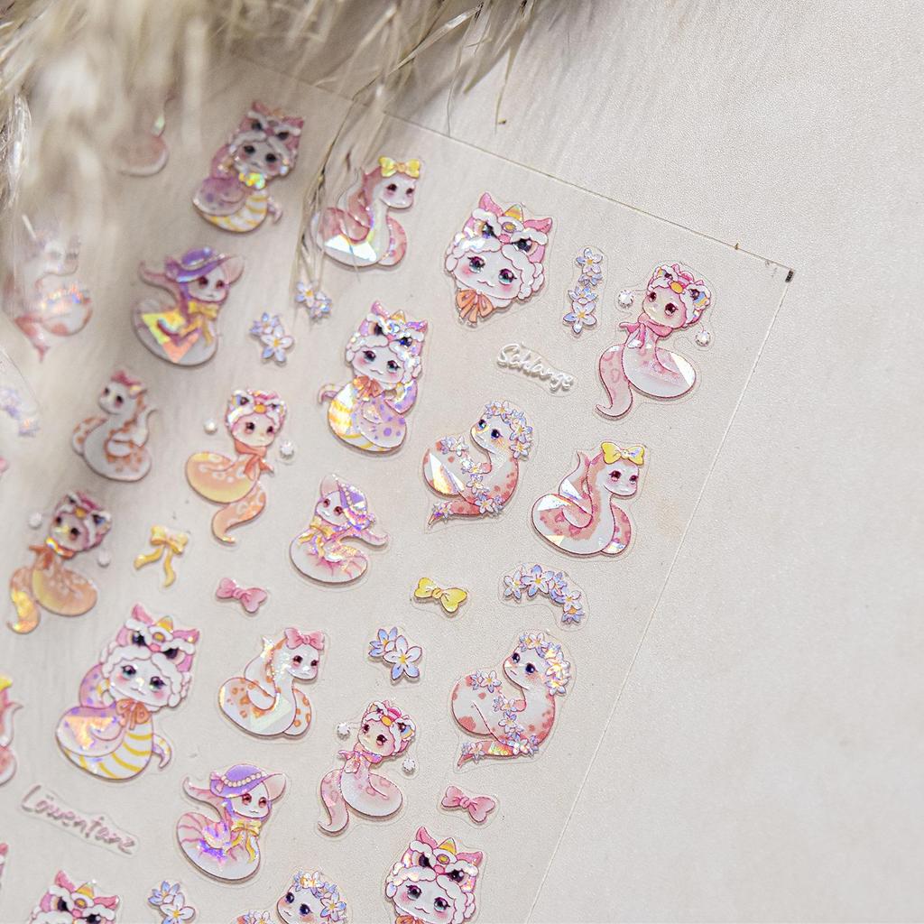 Tomoni Shell Light Nail Stickers: Must-Have Snake Nail Decals for Phones and Stationery