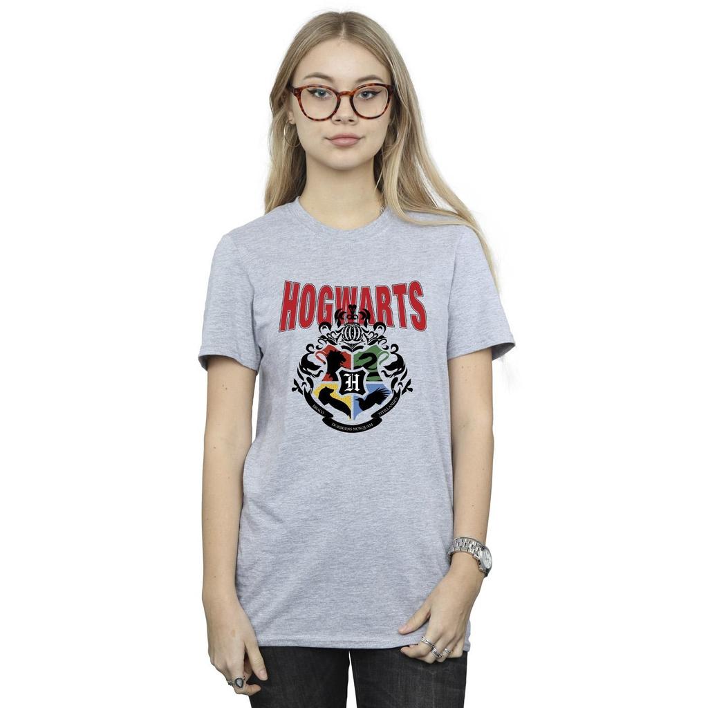 Harry Potter Womens/Ladies Hogwarts Emblem Cotton Boyfriend T-Shirt