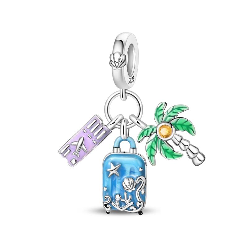 100% Copper Charms Pendant Airplane Beach Sailing Hat Sun Energetic Attractiveness Design For Fine Jewelry Making