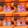 Curved Hook Earrings 1 Pair Acrylic Halloween Earrings, Cute Pink Ghost Dangle Jewelry Drop Holiday Costume for Women