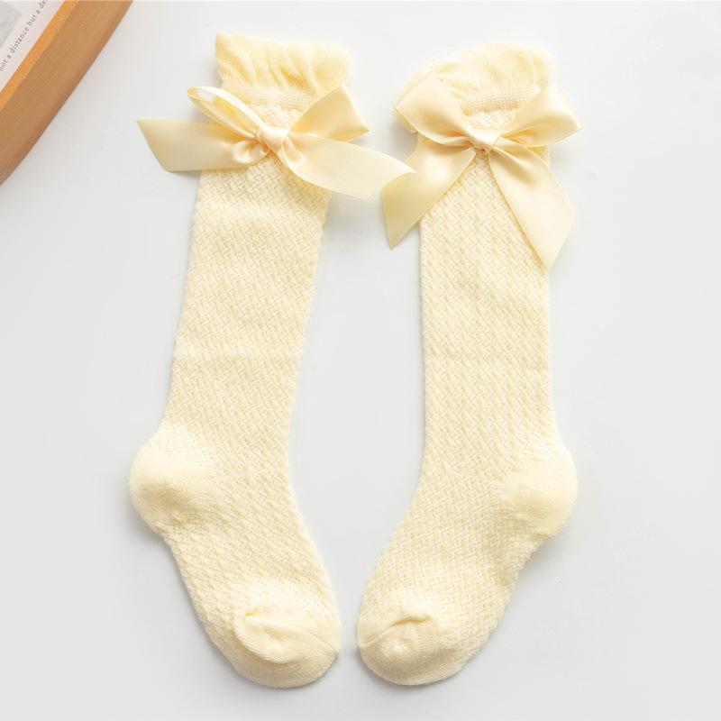 baby summer socks for newborn long socks set white mesh ruffle cotton soft long new born socks with bow princess birthday gift