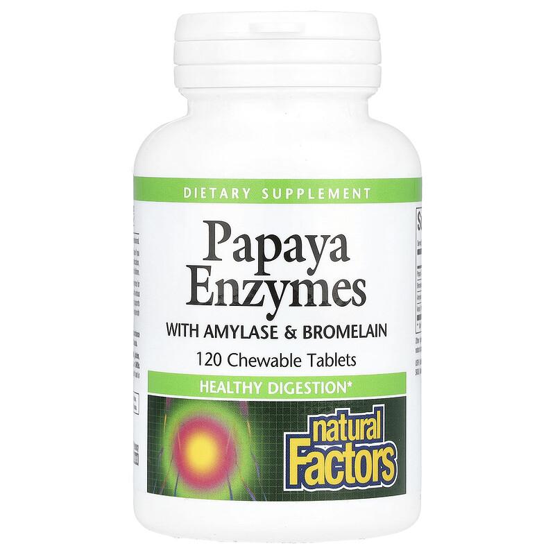 Papaya Enzymes with Amylase & Bromelain, 120 Chewable Tablets