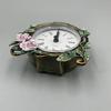 European Mini Small Seat Clock Retro Desktop Clock Small Ornament Metal Enamel Color Simple Home Decoration