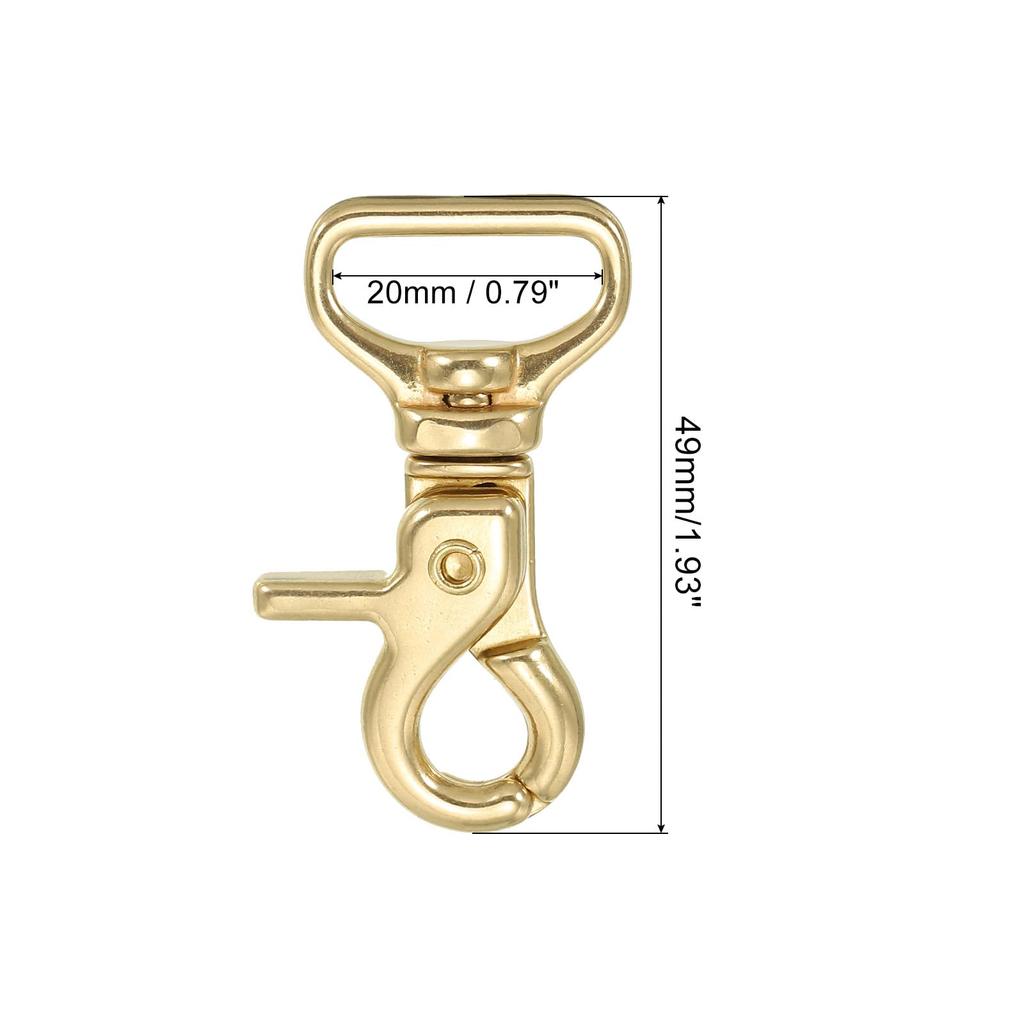 PATIKIL Lobster Rasp Keychains, 2-Pack, 3/4" Brass Oval Lobster Rasp Swivel Trigger Snap Hook Purse Lanyard Clips for DIY Leather Crafts