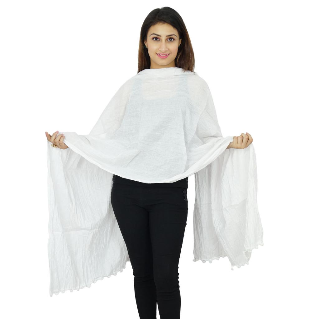 Хлопковая смесь Dupatta Indian Neck Wrap Hijab Women Long Stole Scarves Chunni