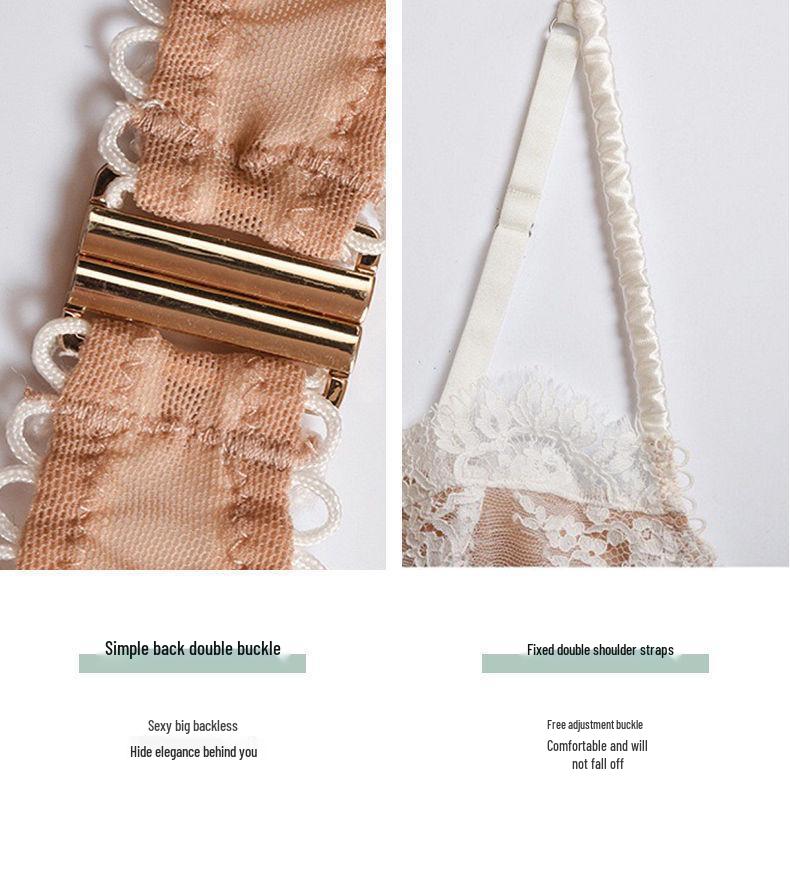 Элегантный комплект нижнего белья из французского кружева: Сексуальный топ-бра с красивым дизайном спины