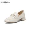 Senda Lefu Women's 2025 Autumn New Commuting Style Coarse Heel Comfortable Single Shoe WP048CA5