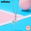 WOSTU 925 Sterling Silver Princess Pink Sport Serie Headphone Pendant Tennis Charm Volleyball Barbell Bead Fit Braceket DIY Make