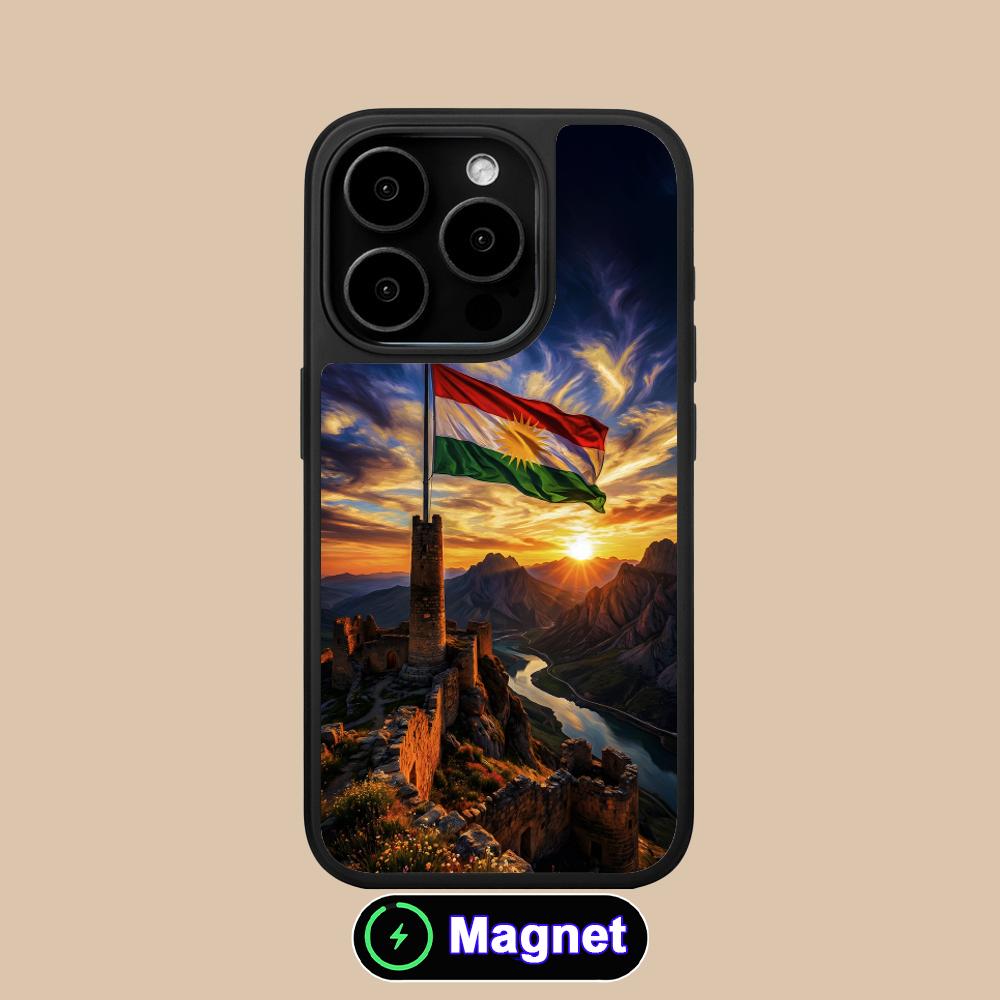 Матовая Magsafe чехол для мобильного телефона с флагом Курдистана для iPhone 17 16 15 14 13 12 11 Air Pro Max Plus Цветная крышка