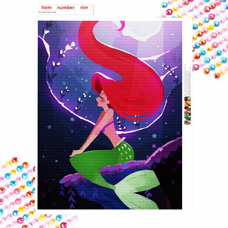 Disney Набор для алмазной живописи Ариэль, Алмазная мозаика, Поделки для настенного искусства, Декор для дома