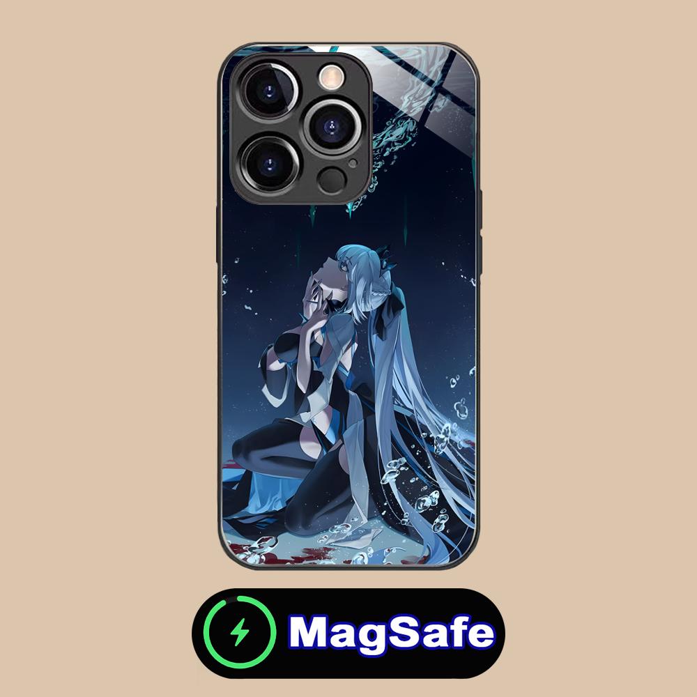 Аниме FGO Морган Чехол для телефона для iPhone 17 16 15 14 13 12 11 Air Pro Max Plus Mini MagSafe Стеклянный Цветной Чехол Чехол Смартфон