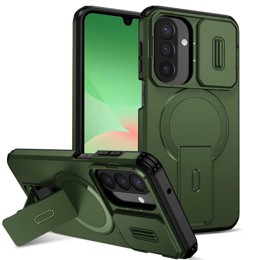 For Samsung Galaxy A57 A37 A17 A56 A36 A26 A16 A55 A35 A25 A15 Magnetic Ring Bracket Sliding Camera Lens Protection Phone Case