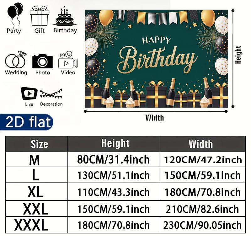 Gold Balloon Photo Background 1pc - Polyester Party Decor