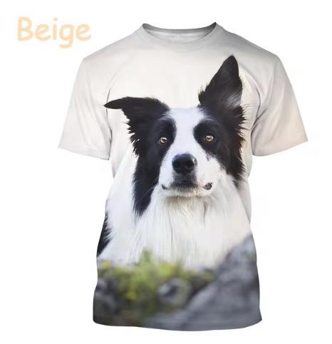 Border Collie 3D Printed T-Shirt Cute Puppy Printed O-Neck Short Sleeve T-Shirt Men Women Men