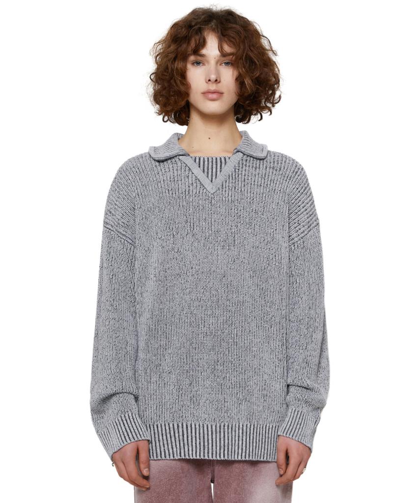 VIVASTUDIO Two Tone Collar Knit [Gray]