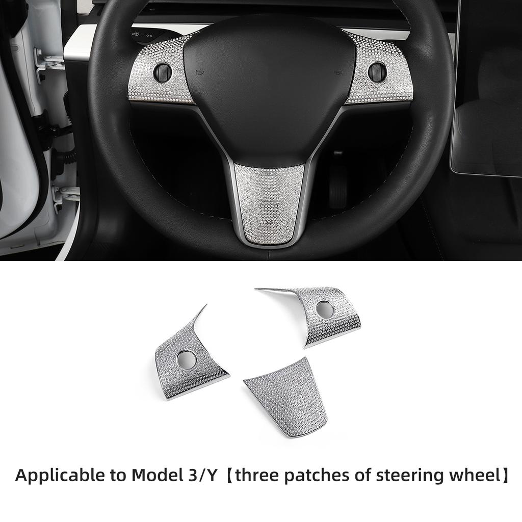 Для Tesla Model 3 ModelY Роскошный Алмазный патч Автомобильный руль Центральный контрольный держатель для чашки Воздуховыпускное отверстие Интерьер