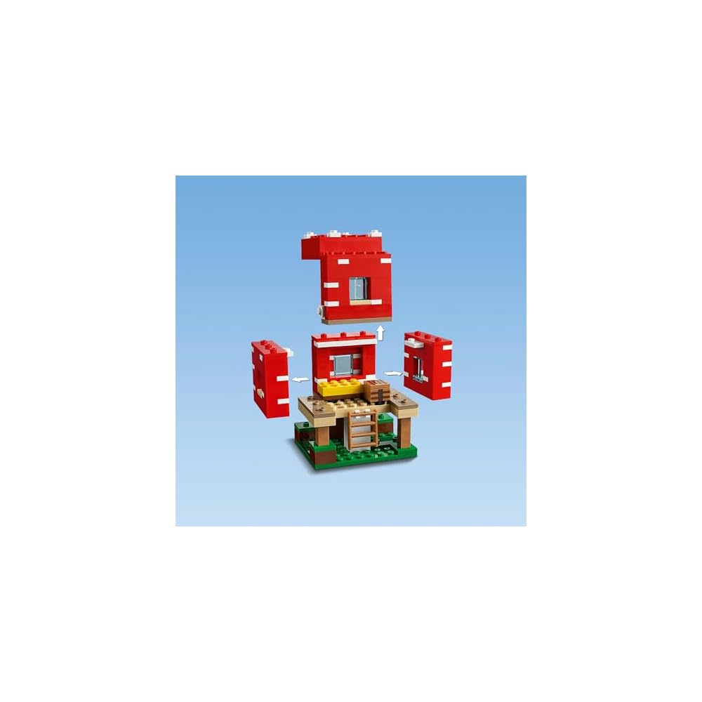 LEGO Minecraft Mushroom House Building Set 21179 for Kids Ages 8-10, Creative Toy for Boys and Girls