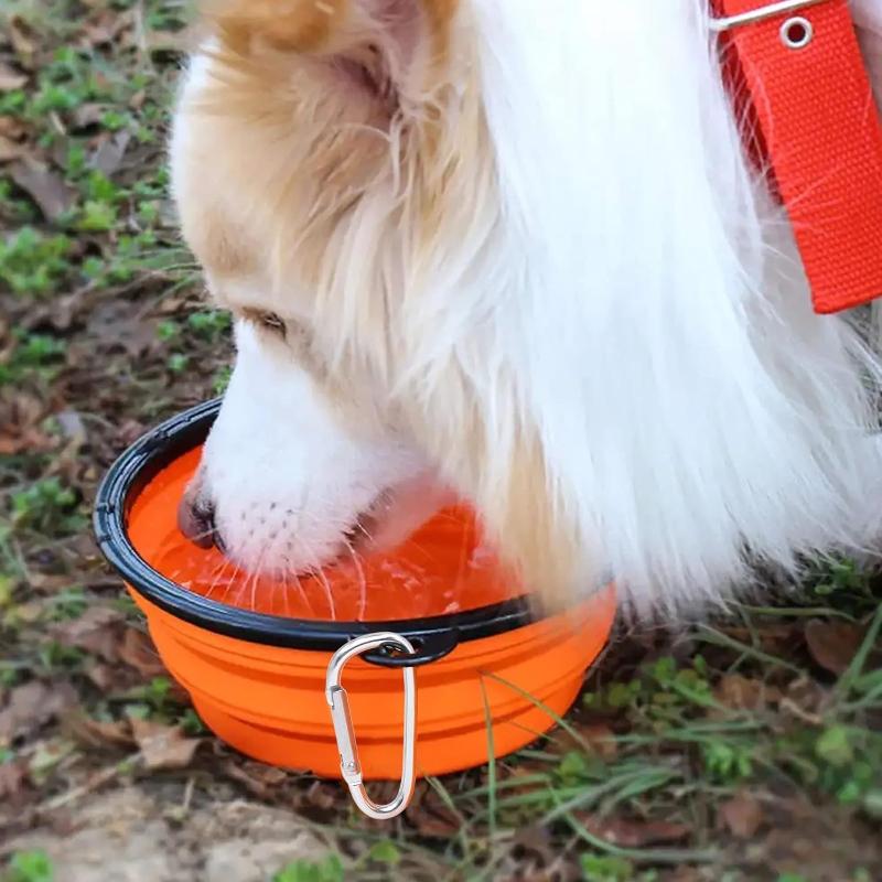 2 Pack Portable Collapsible Dog Cat Bowl with Clasp Travel Water Food Dish for Puppy Walking Parking Outdoors Traveling