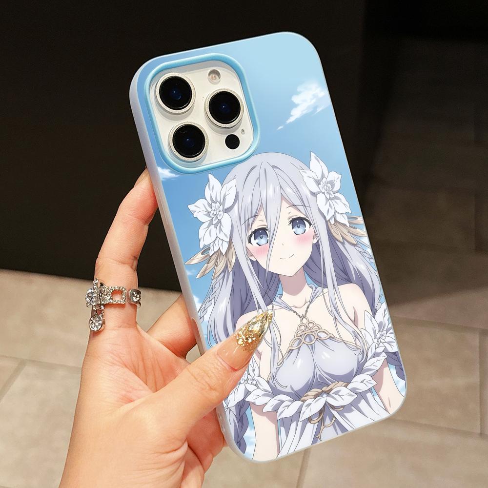Date a Live Mio Takamiya Jelly Double layer Light Blue Mobile Phone Case for iPhone 17 16 15 14 13 12 11 Air Pro Max Plus