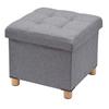 -STORAGE POUF 38X38CM. WOOD LEGS