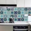 10pcs/set Mandala Style Crystal Hard Tiles Ceramics Wall Sticker Kitchen Wardrobe Home Decor Art Mural Peel & Stick Wall Decals