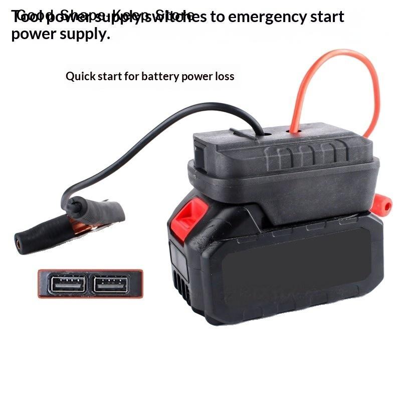 1Pcs 21V Batteries Car Igniter Starter Adapter With/No Emergency Start-up Lighting Car Battery Starting Booster For Dual USB