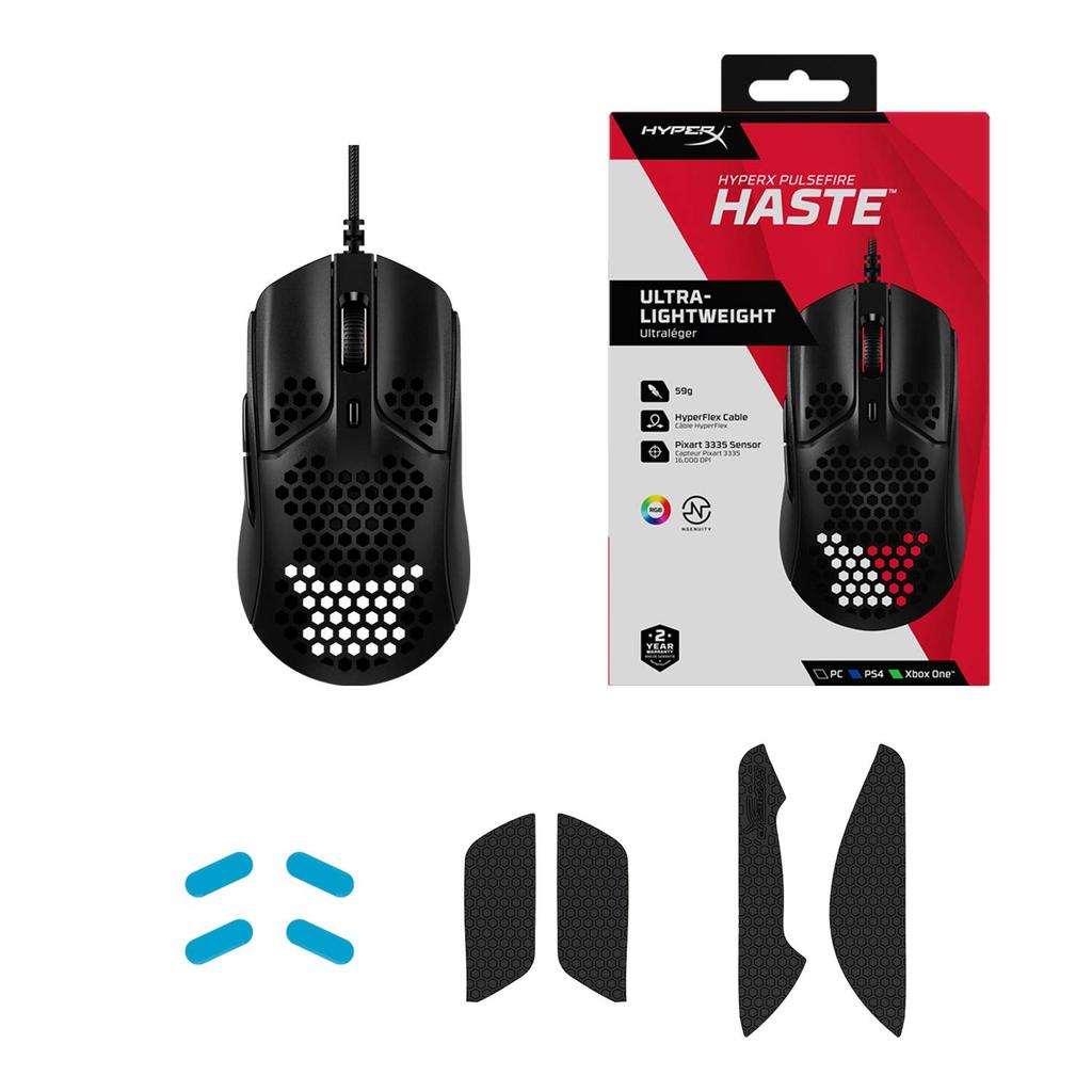 HYPERX Игровая мышь Pulsefire Haste для шестиугольного корпуса 59 Геймеров, Ультралегкий дизайн, грамм, 2-летняя гарантия, HMSH1-A-BK/G (Использовал)