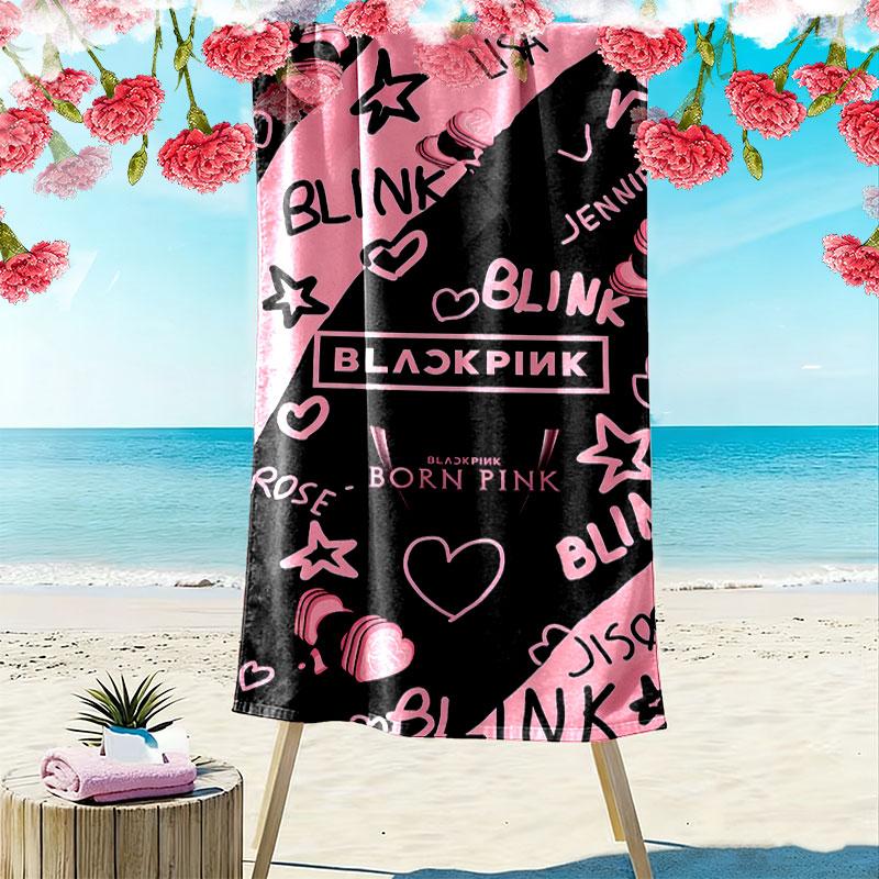 Blackpink Print Beach Towel, Large Soft Quick Dry Towel for Beach Camping Swimming