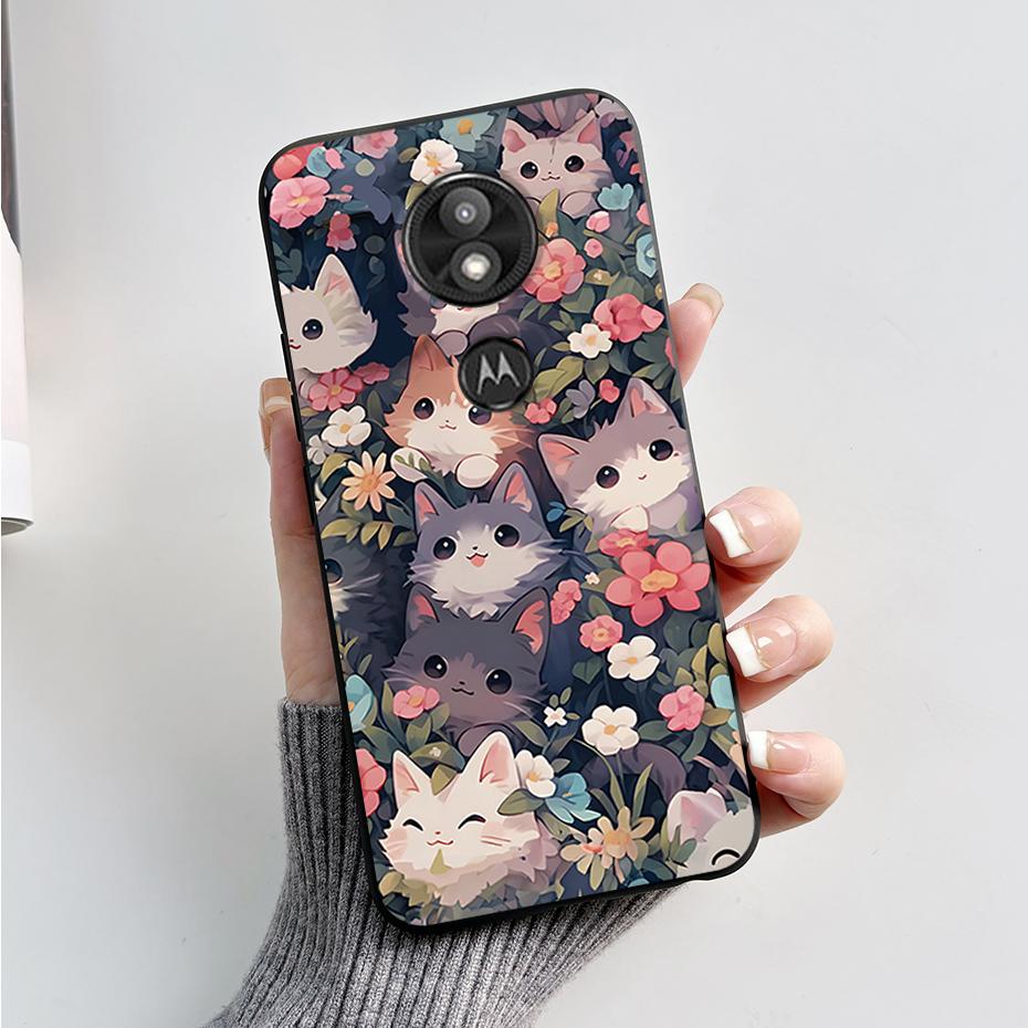 Чехол-бампер For Motorola Moto G7 Play Изысканный чехол Мягкий силиконовый корпус For Motorola Moto G7 Power Милый мультяшный черный чехол