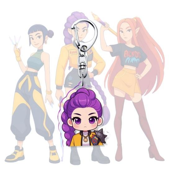 Witch Hunters Keychain Rich Character Modeling Lightweight Portable Key Chain Vibrant Color Anime Girl